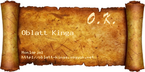 Oblatt Kinga névjegykártya